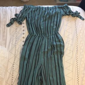 • off the shoulder pants romper •